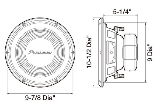 Pioneer TS-A250D4 10″ Dual Voice Coil Subwoofer – 400W RMS / 1,300W Max (Dual 4-Ohm)