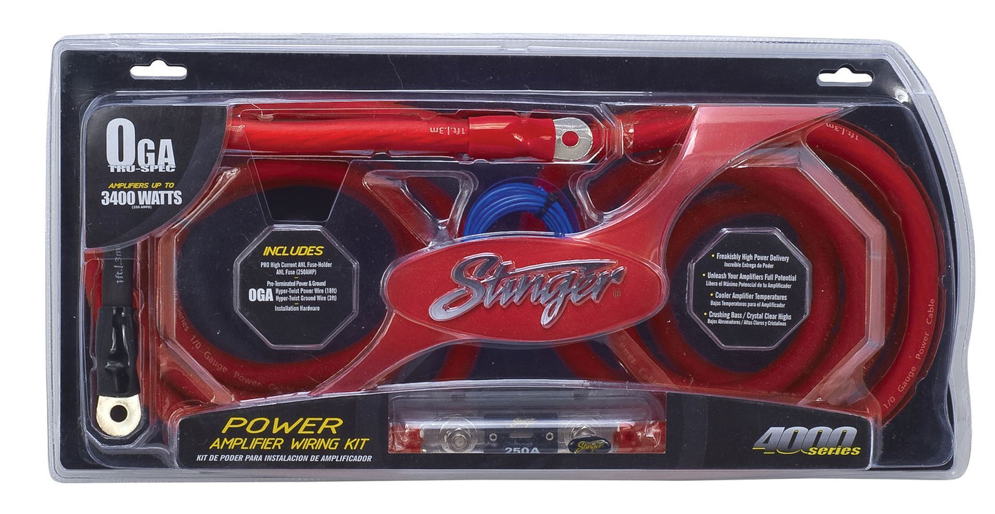 Stinger OFC 1/0-Gauge Amp Wiring Kit (No RCA)