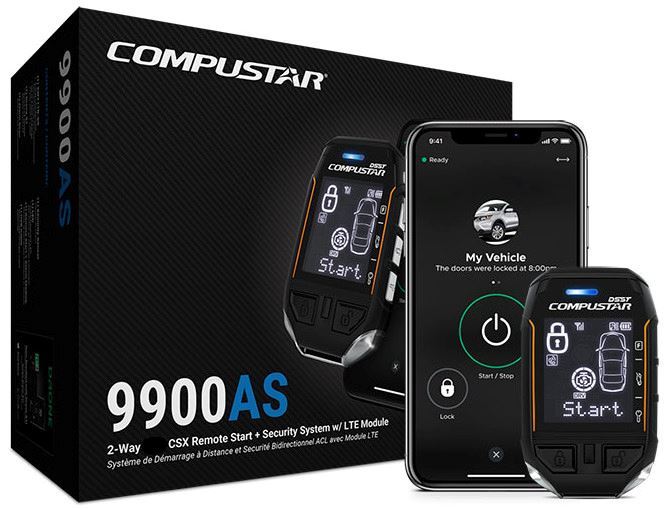 CompuStar CSX9900-AS T-12 2-Way LCD Remote Start & Alarm System – 3-Mile Range, Blade-Ready, with Drone DR-X1