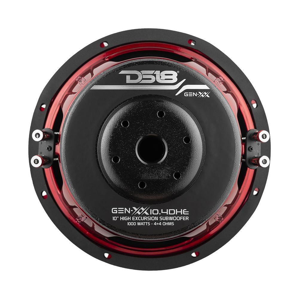 DS18 GEN-XX104DHE 10″ High-Excursion Subwoofer – Dual 4-Ohm, 1000W Max
