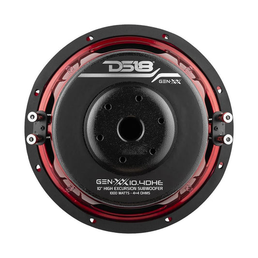 DS18 GEN-XX104DHE 10″ High-Excursion Subwoofer – Dual 4-Ohm, 1000W Max